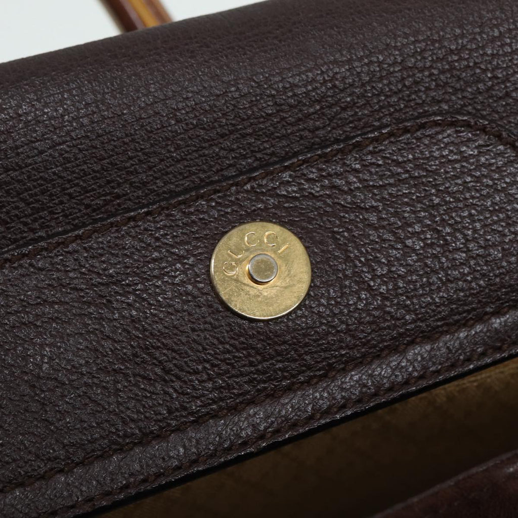 GUCCI Bamboo Hand Bag Suede 2way Brown 002 2855 0322 0 82942