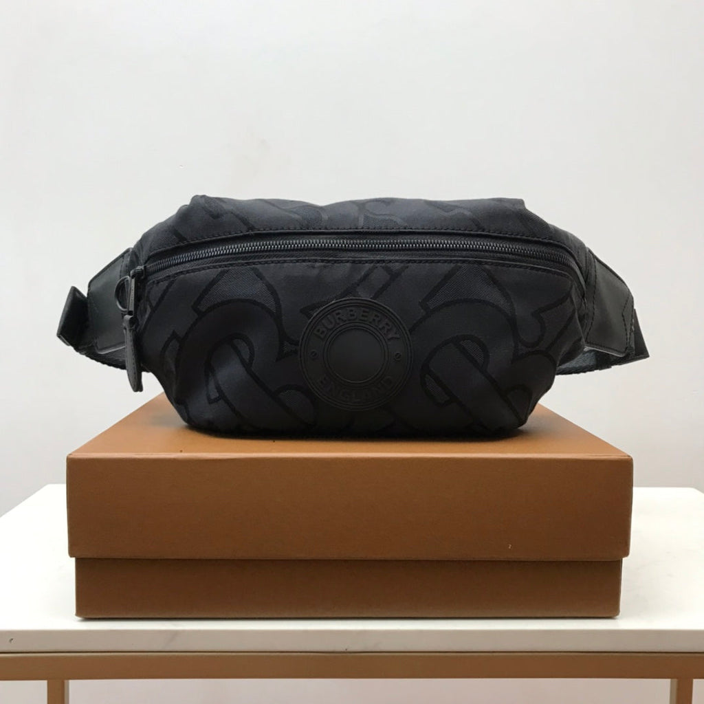 GLAMI Monogram Recycled Polyester Sonny Bum Bag Black For Men, Bags 12.2in/31cm