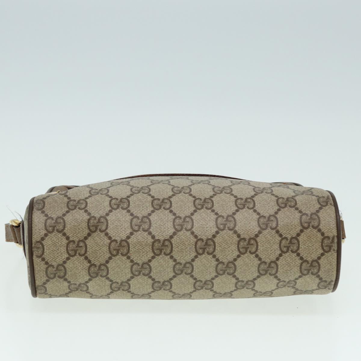 GUCCI GG Canvas Web Sherry Line Shoulder Bag PVC Leather Beige 83135
