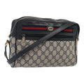 GUCCI GG Supreme Sherry Line Shoulder Bag PVC Leather Navy 56 02 088 83136