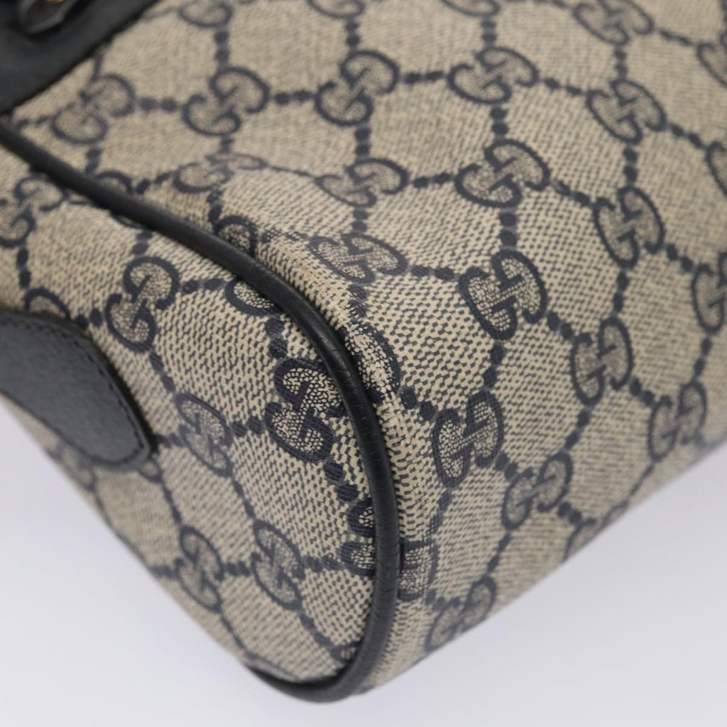 GUCCI GG Supreme Sherry Line Shoulder Bag PVC Leather Navy 56 02 088 83136