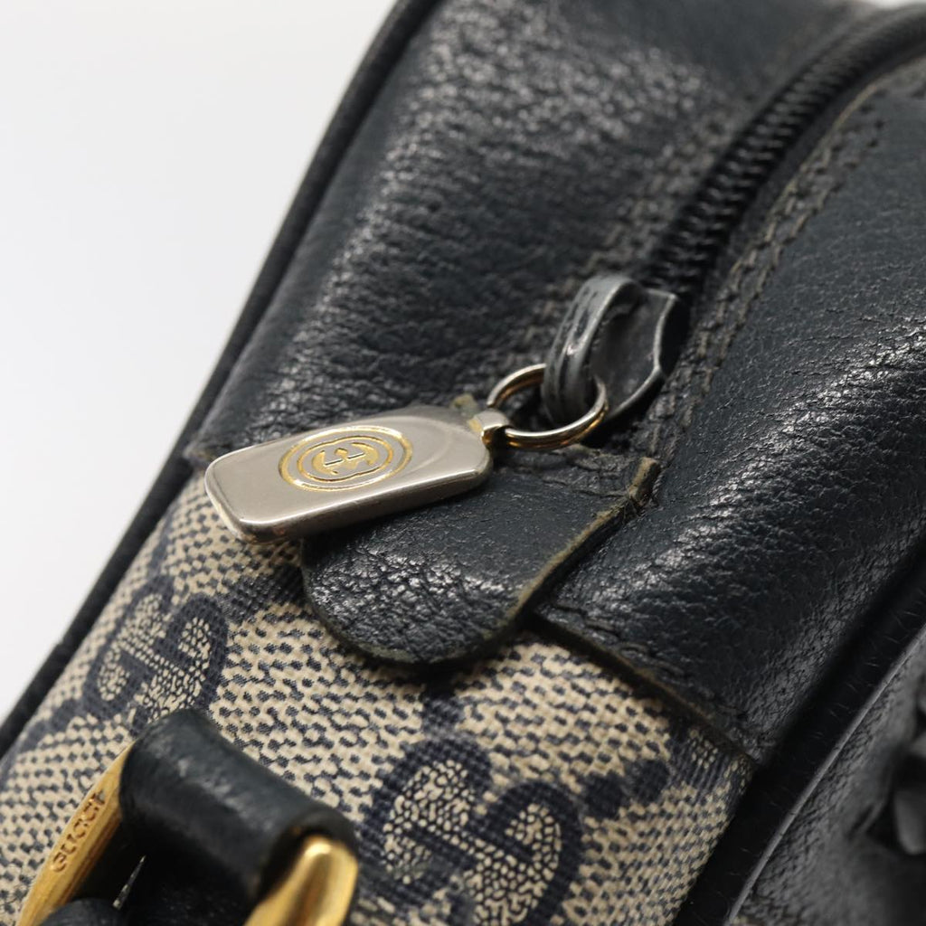 GUCCI GG Supreme Sherry Line Shoulder Bag PVC Leather Navy 56 02 088 83136