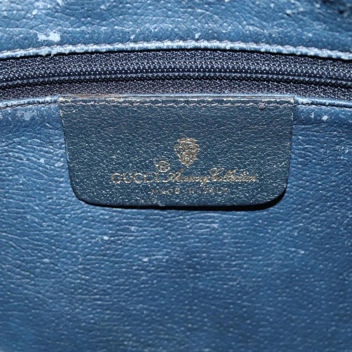 GUCCI GG Supreme Sherry Line Shoulder Bag PVC Leather Navy 56 02 088 83136