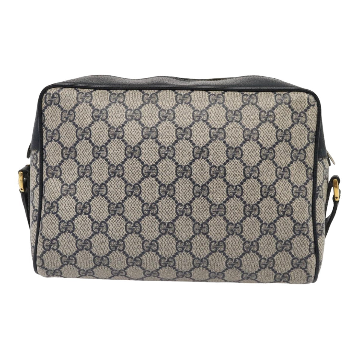 GUCCI GG Supreme Sherry Line Shoulder Bag PVC Leather Navy 56 02 088 83136