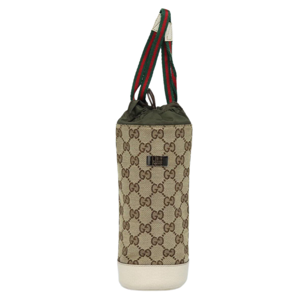GUCCI Drink holder GG Canvas Web Sherry Line Water bottle Beige 28691 83139