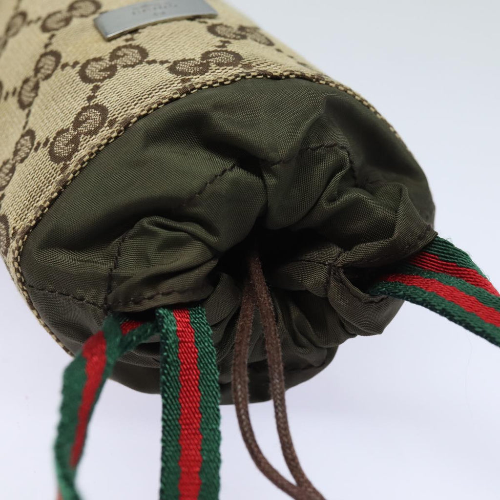 GUCCI Drink holder GG Canvas Web Sherry Line Water bottle Beige 28691 83139