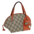 GUCCI GG Supreme Hand Bag PVC Leather Beige Orange 271093 83144