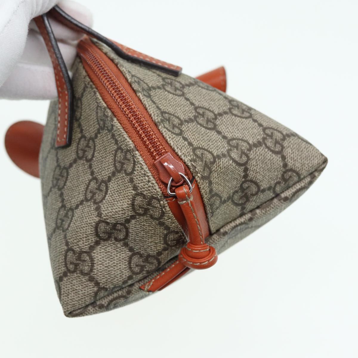 GUCCI GG Supreme Hand Bag PVC Leather Beige Orange 271093 83144