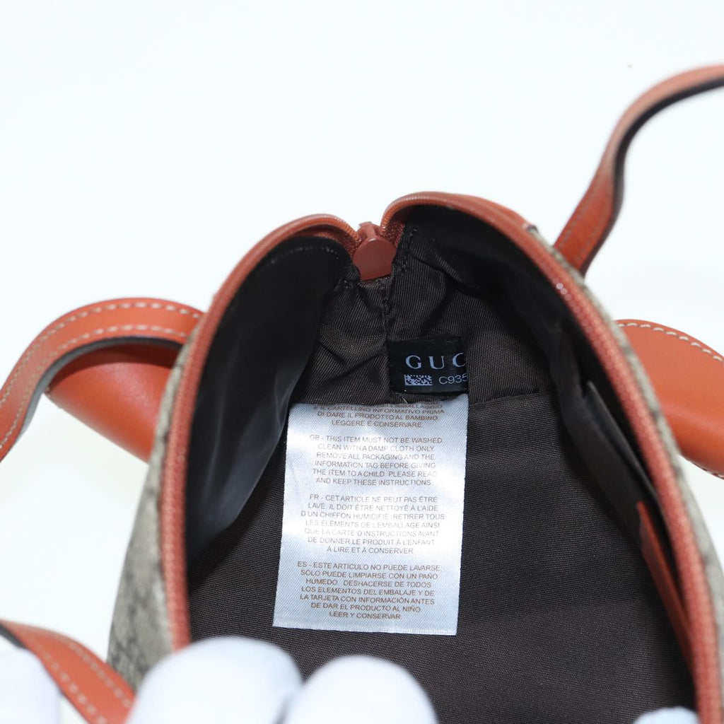 GUCCI GG Supreme Hand Bag PVC Leather Beige Orange 271093 83144
