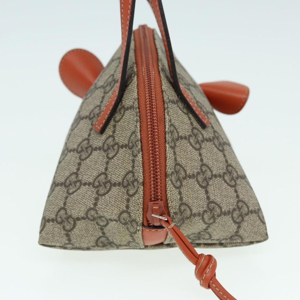 GUCCI GG Supreme Hand Bag PVC Leather Beige Orange 271093 83144