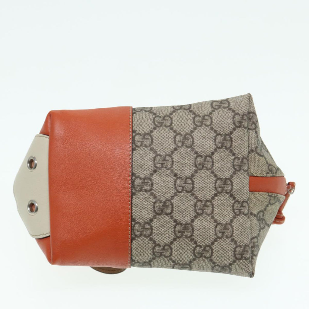 GUCCI GG Supreme Hand Bag PVC Leather Beige Orange 271093 83144