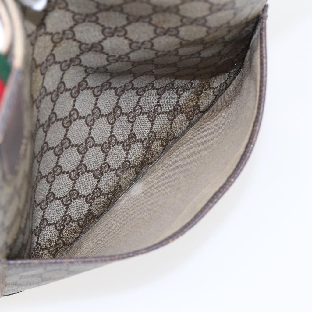 GUCCI GG Supreme Web Sherry Line Tote Bag PVC Leather Beige 39 02 003 83145