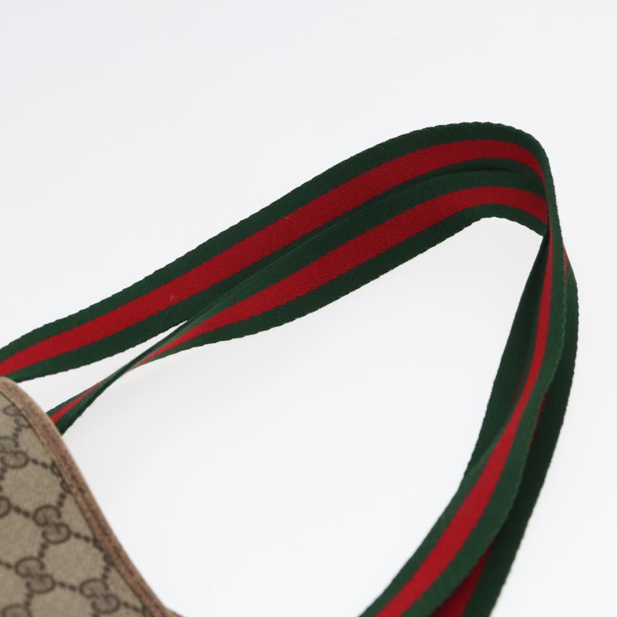 GUCCI GG Supreme Web Sherry Line Tote Bag PVC Leather Beige 39 02 003 83145