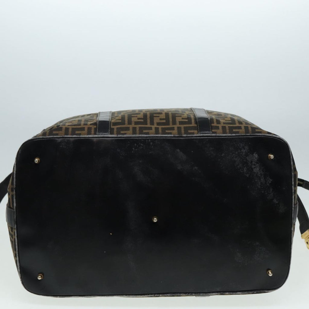 FENDI Zucca Canvas Boston Bag Brown Black 83151