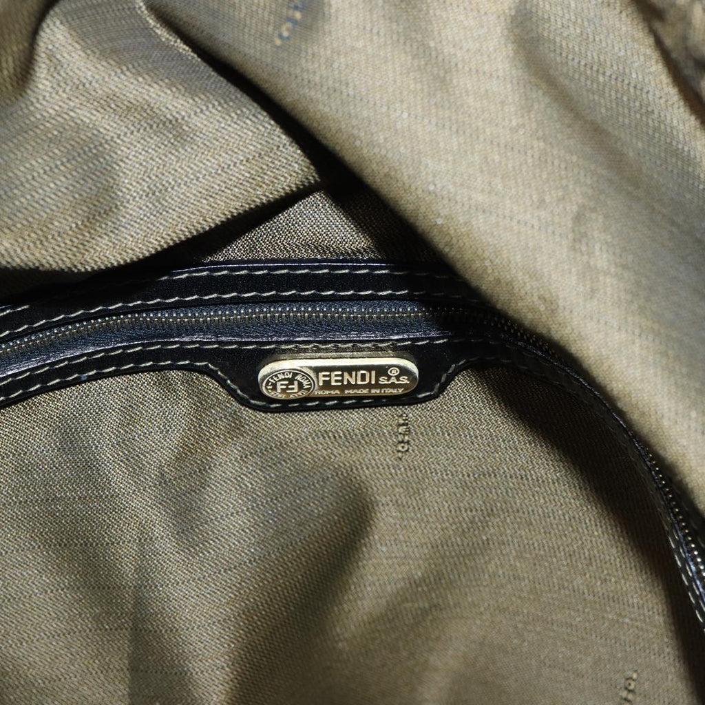 FENDI Zucca Canvas Boston Bag Brown Black 83151