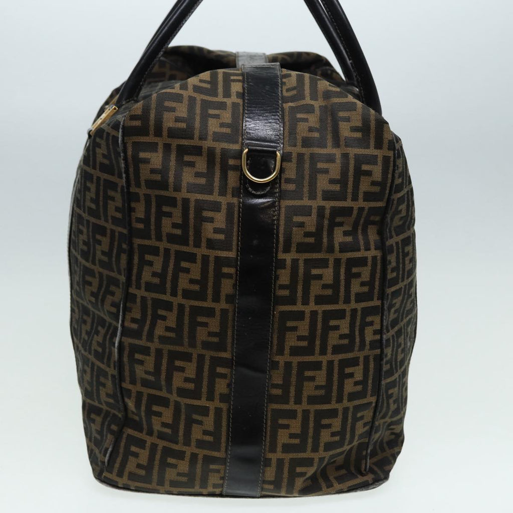 FENDI Zucca Canvas Boston Bag Brown Black 83151