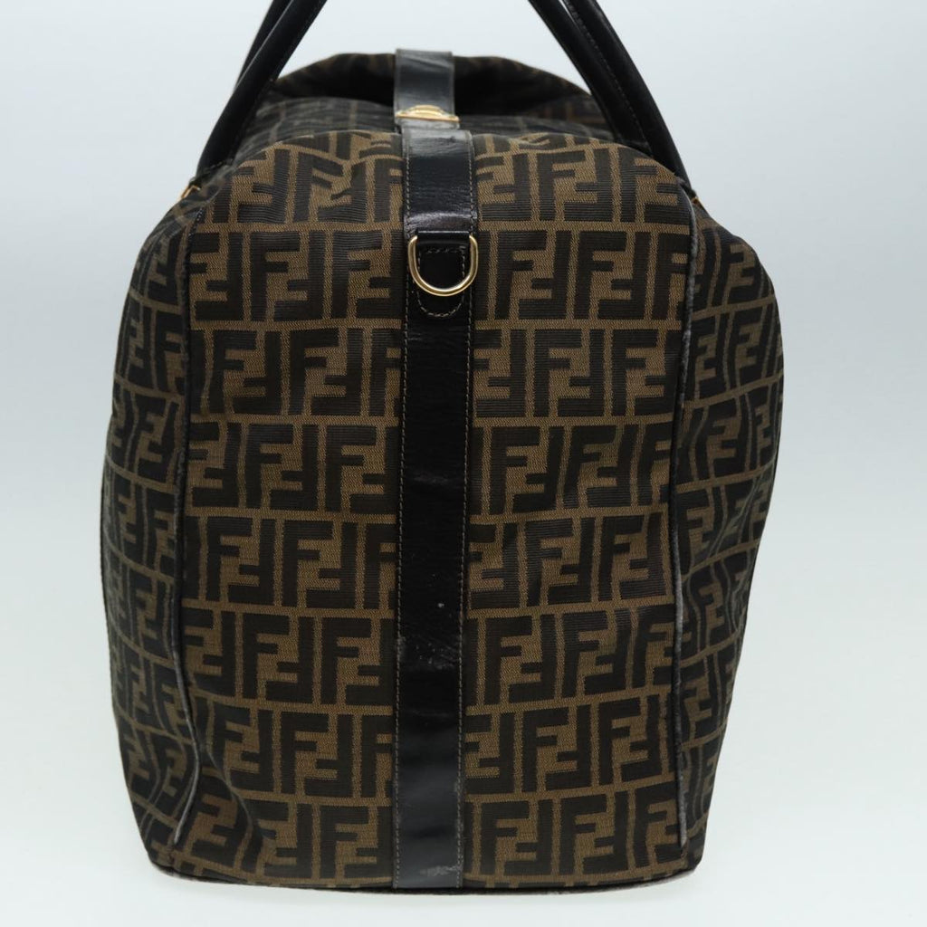 FENDI Zucca Canvas Boston Bag Brown Black 83151