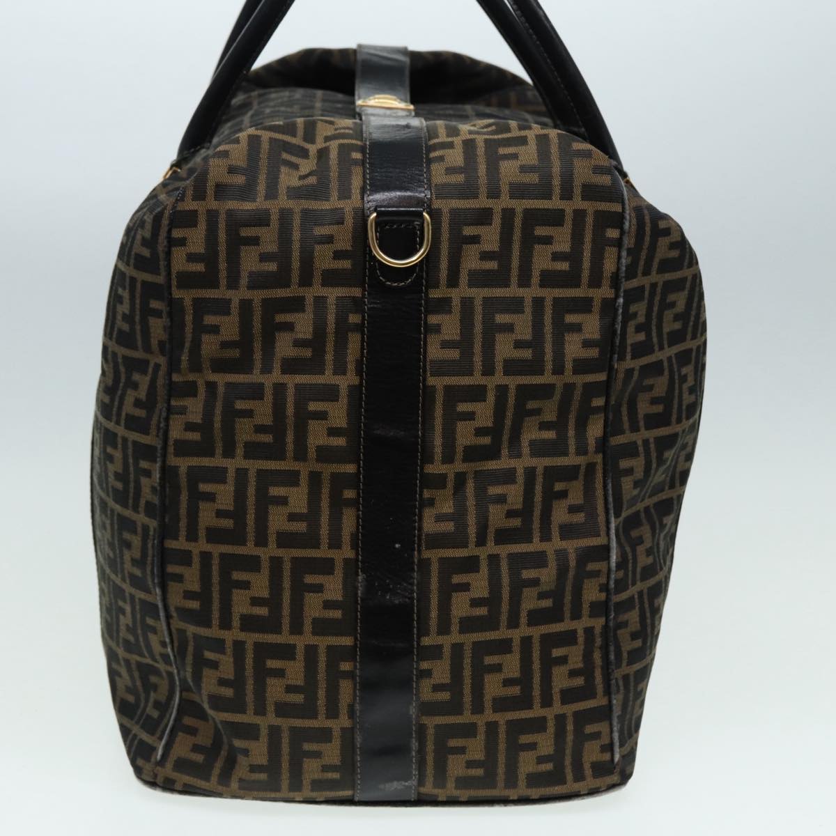 FENDI Zucca Canvas Boston Bag Brown Black 83151