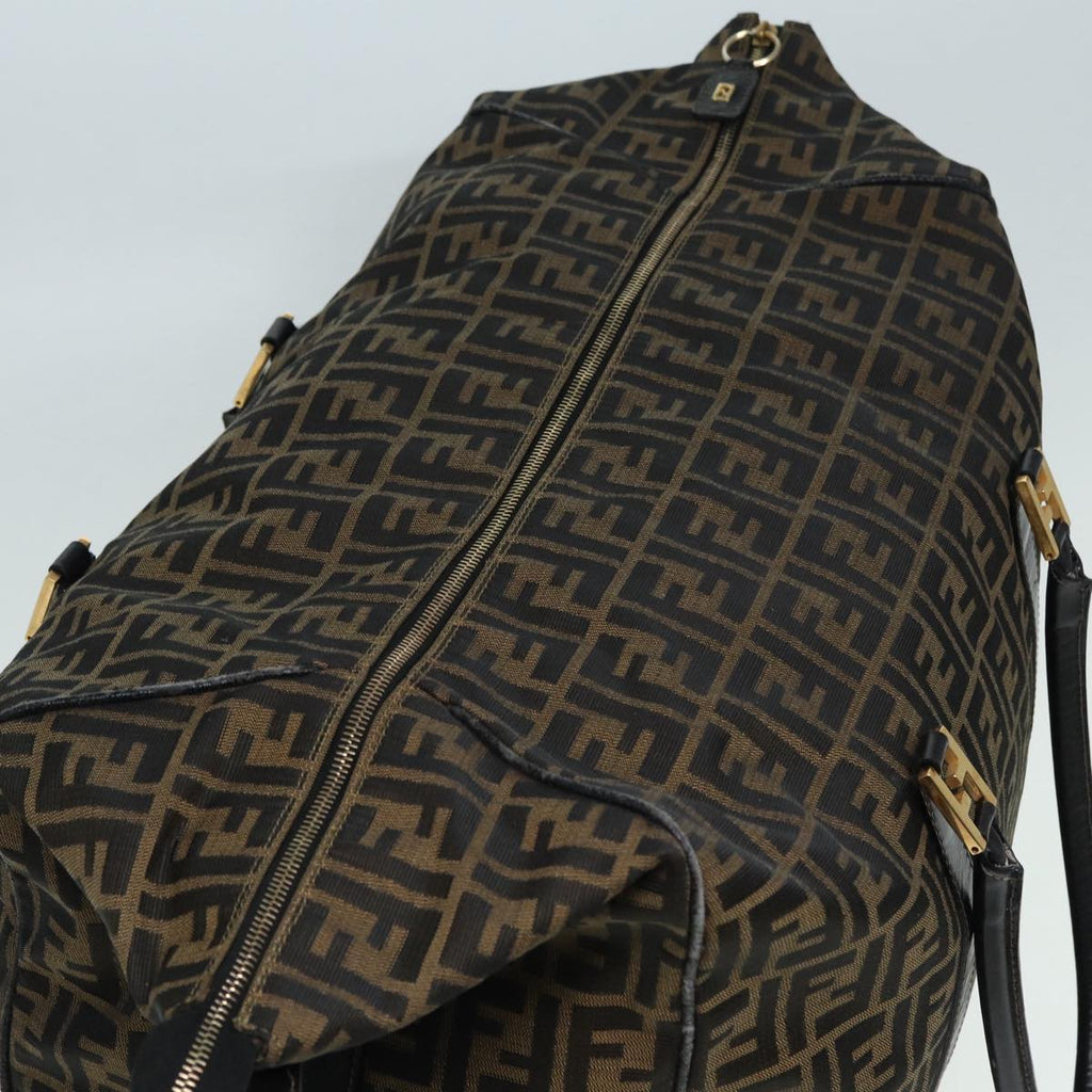 FENDI Zucca Canvas Boston Bag Brown Black 83151