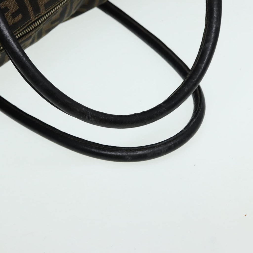 FENDI Zucca Canvas Boston Bag Brown Black 83151