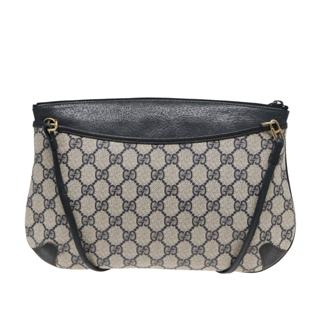 GUCCI GG Supreme Sherry Line Shoulder Bag PVC Navy Red 904 02 026 83193