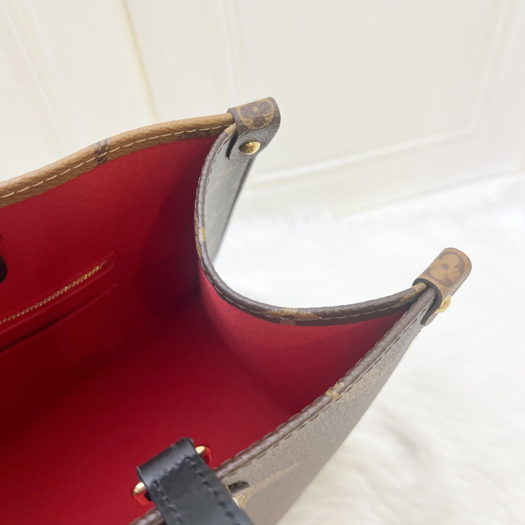 LV Onthego MM in Reverse Monogram Canvas and GHW