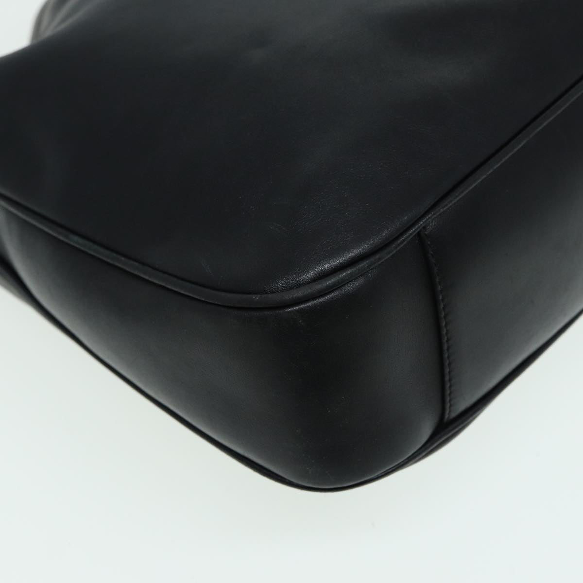GUCCI Bamboo Hand Bag Leather 2way Black 83205