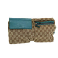 GUCCI GG Canvas Sherry Line Waist bag Beige Emerald Green 28566 0959 83220