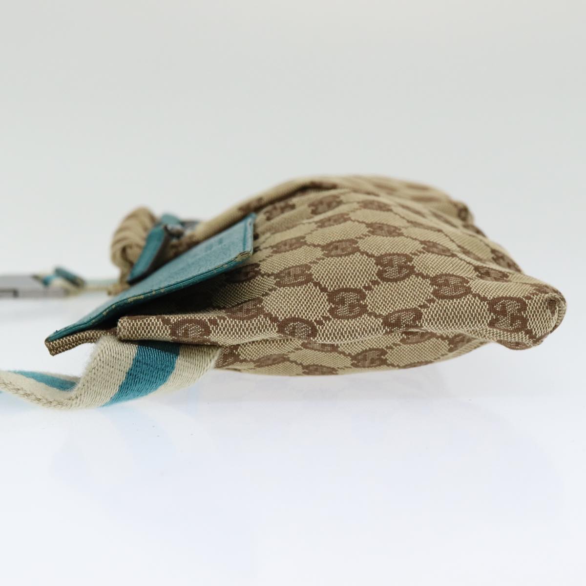 GUCCI GG Canvas Sherry Line Waist bag Beige Emerald Green 28566 0959 83220