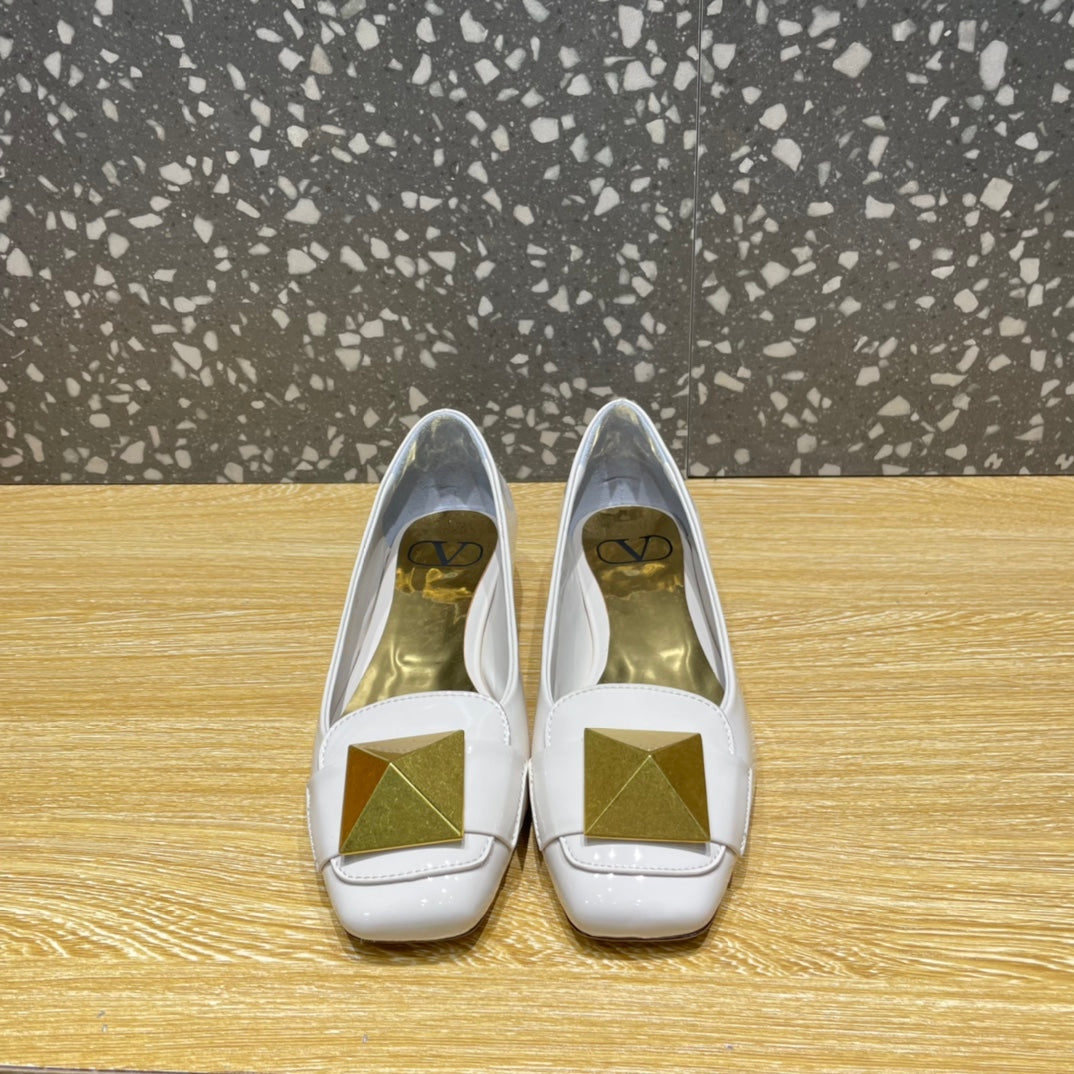 Valentino Garavani One Stud Patent Ballet GlamIats White For Women