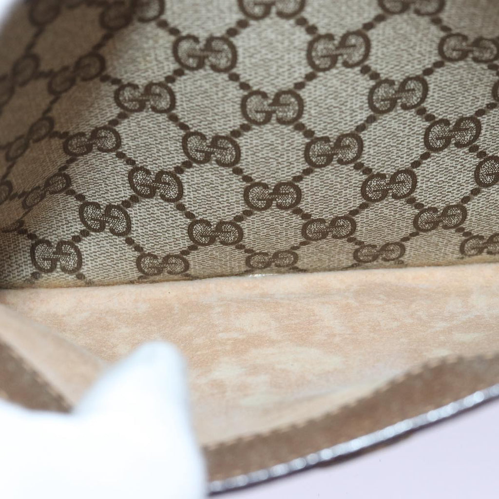 GUCCI GG Canvas Web Sherry Line Shoulder Bag PVC Leather Beige Green 83269