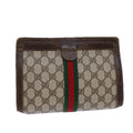 GUCCI GG Supreme Web Sherry Line Clutch Bag PVC Beige 67 014 2125 83284