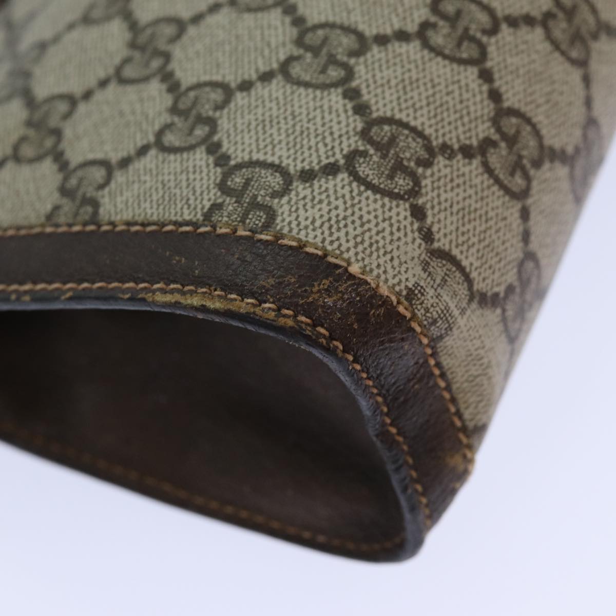 GUCCI GG Supreme Web Sherry Line Clutch Bag PVC Beige 67 014 2125 83284
