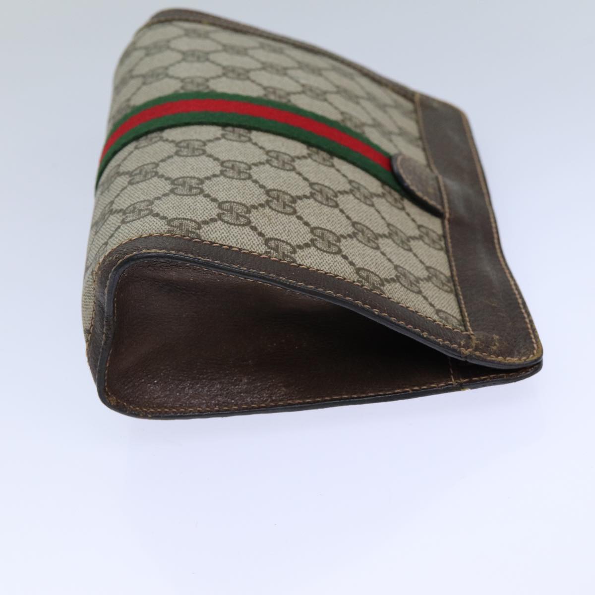 GUCCI GG Supreme Web Sherry Line Clutch Bag PVC Beige 67 014 2125 83284