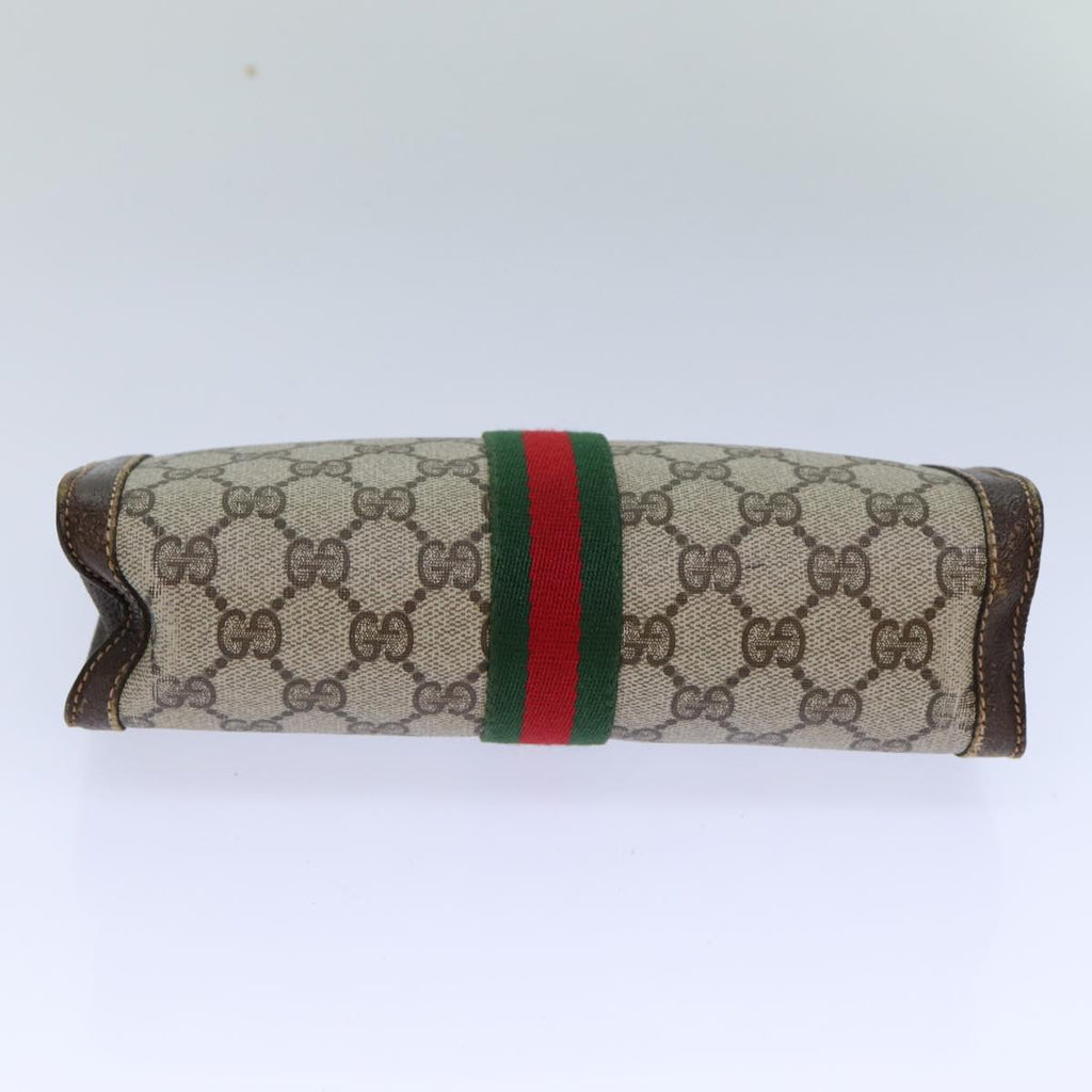 GUCCI GG Supreme Web Sherry Line Clutch Bag PVC Beige 67 014 2125 83284