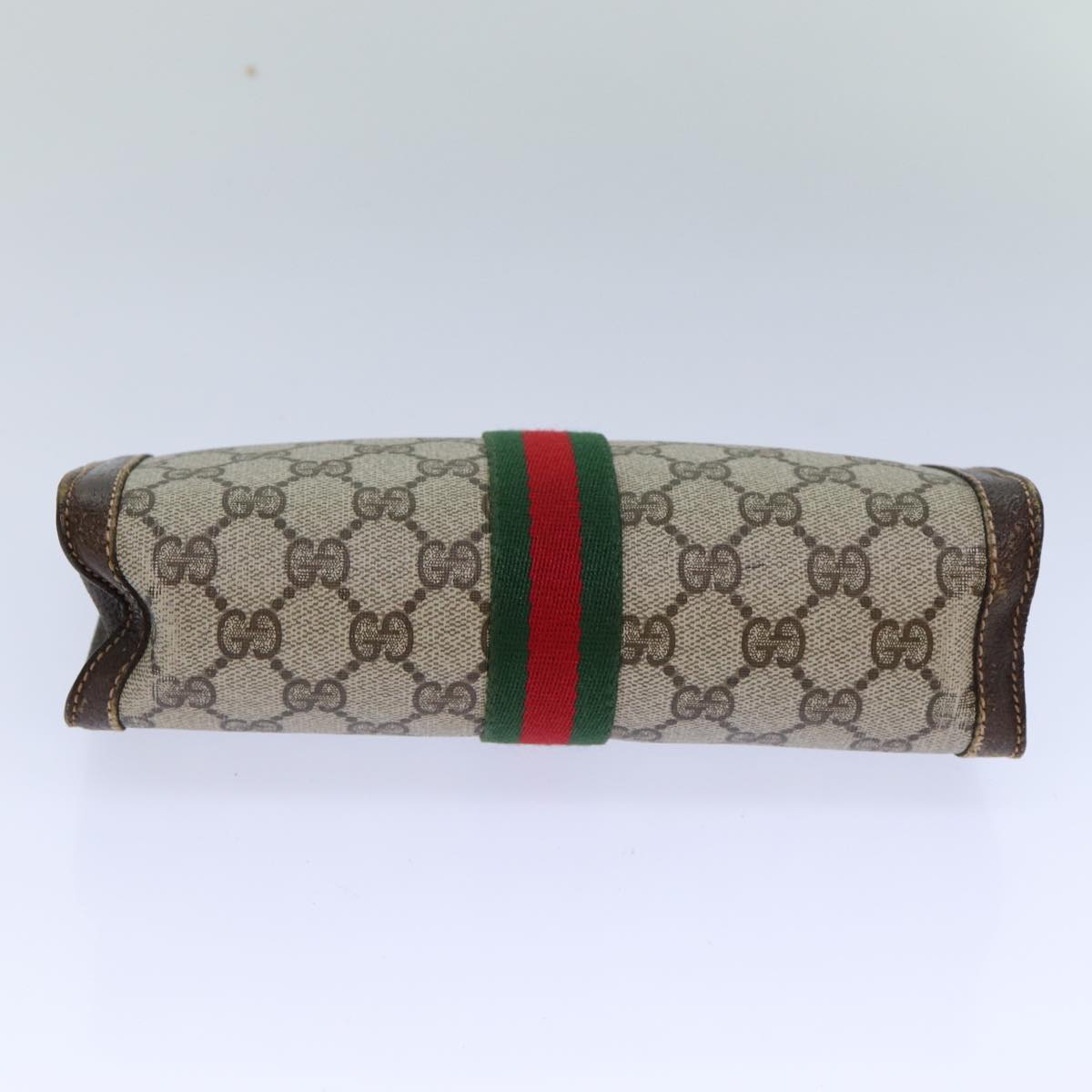GUCCI GG Supreme Web Sherry Line Clutch Bag PVC Beige 67 014 2125 83284