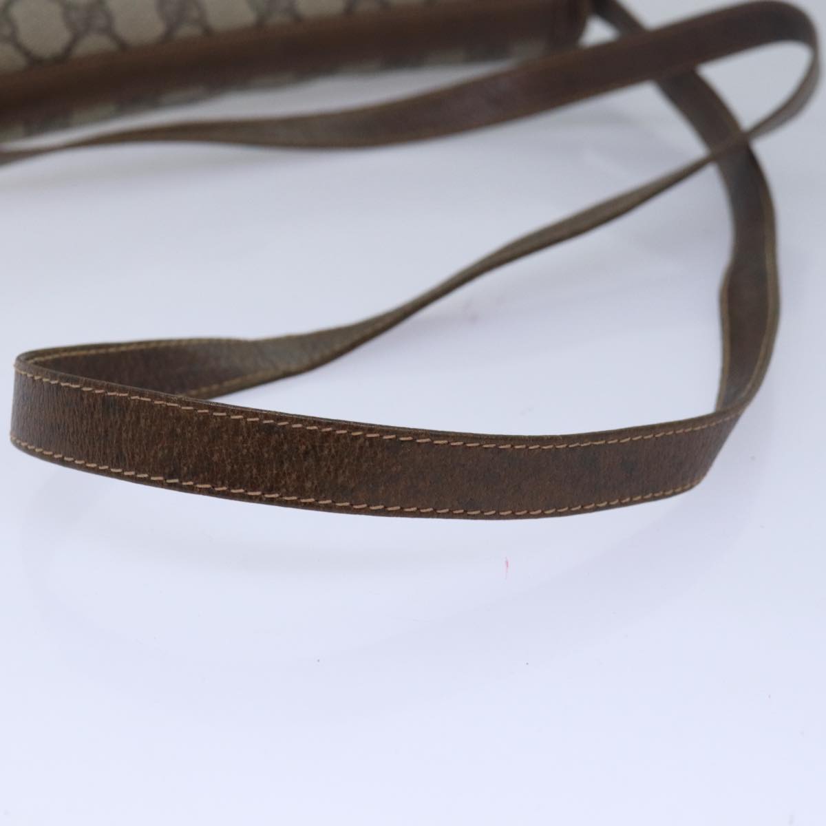 GUCCI GG Canvas Web Sherry Line Shoulder Bag PVC Leather Beige Green 83285