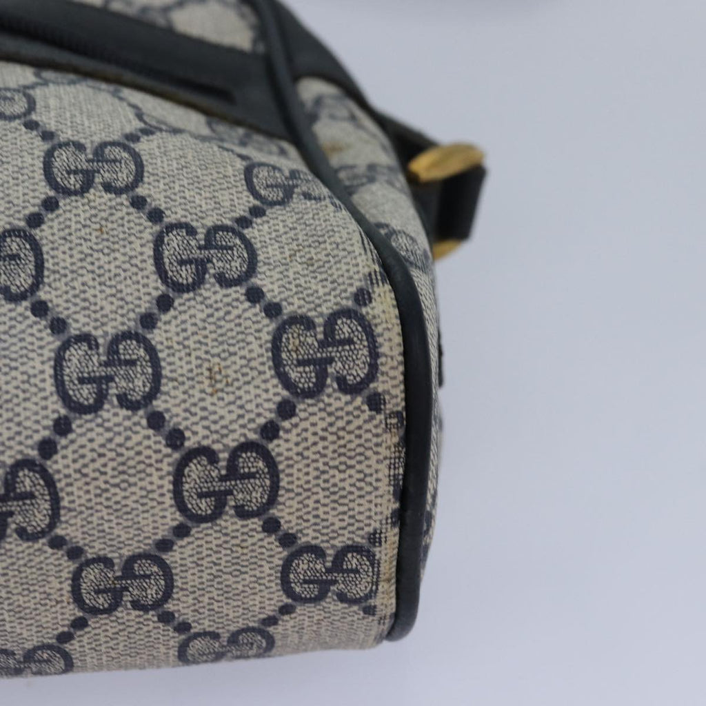 GUCCI GG Canvas Sherry Line Shoulder Bag PVC Leather Navy Red 83291