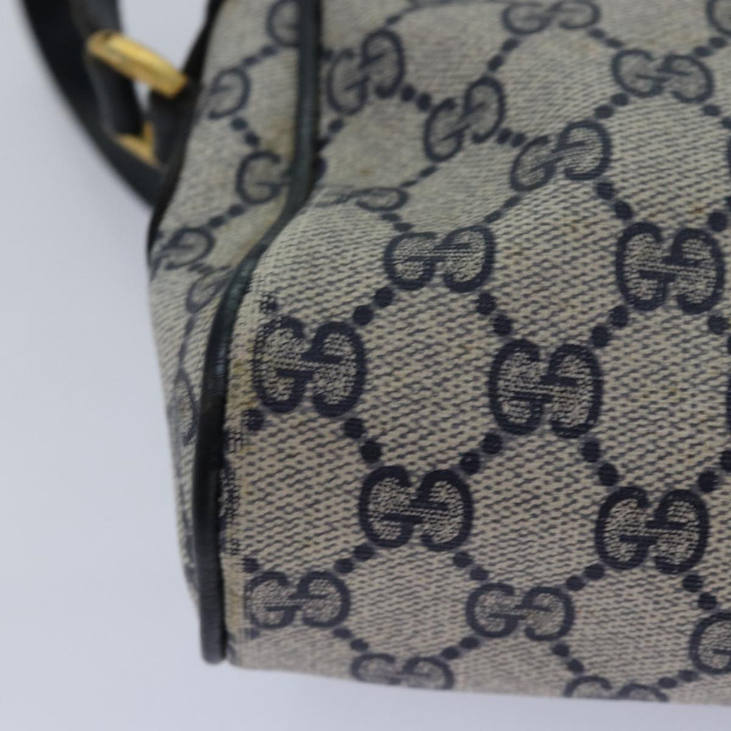 GUCCI GG Canvas Sherry Line Shoulder Bag PVC Leather Navy Red 83291