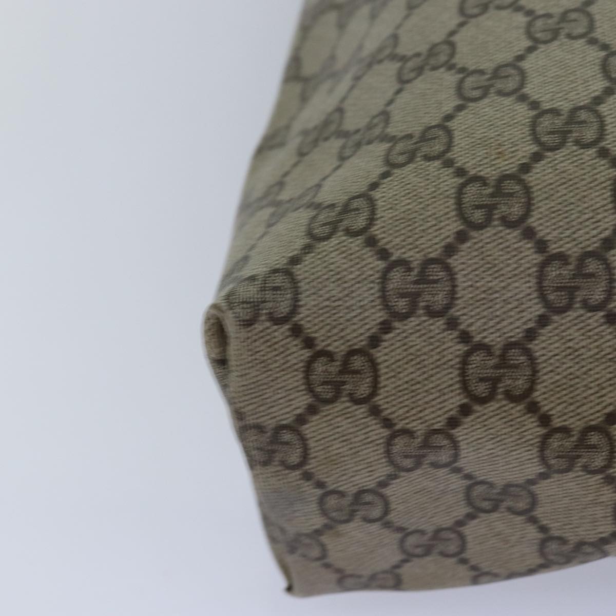 GUCCI GG Supreme Web Sherry Line Tote Bag PVC Leather Beige 39 02 003 83298