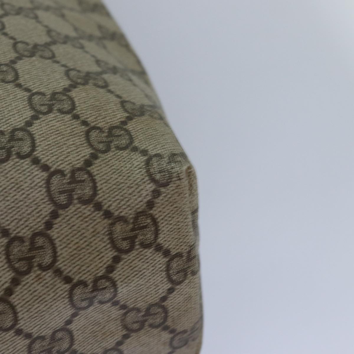 GUCCI GG Supreme Web Sherry Line Tote Bag PVC Leather Beige 39 02 003 83298