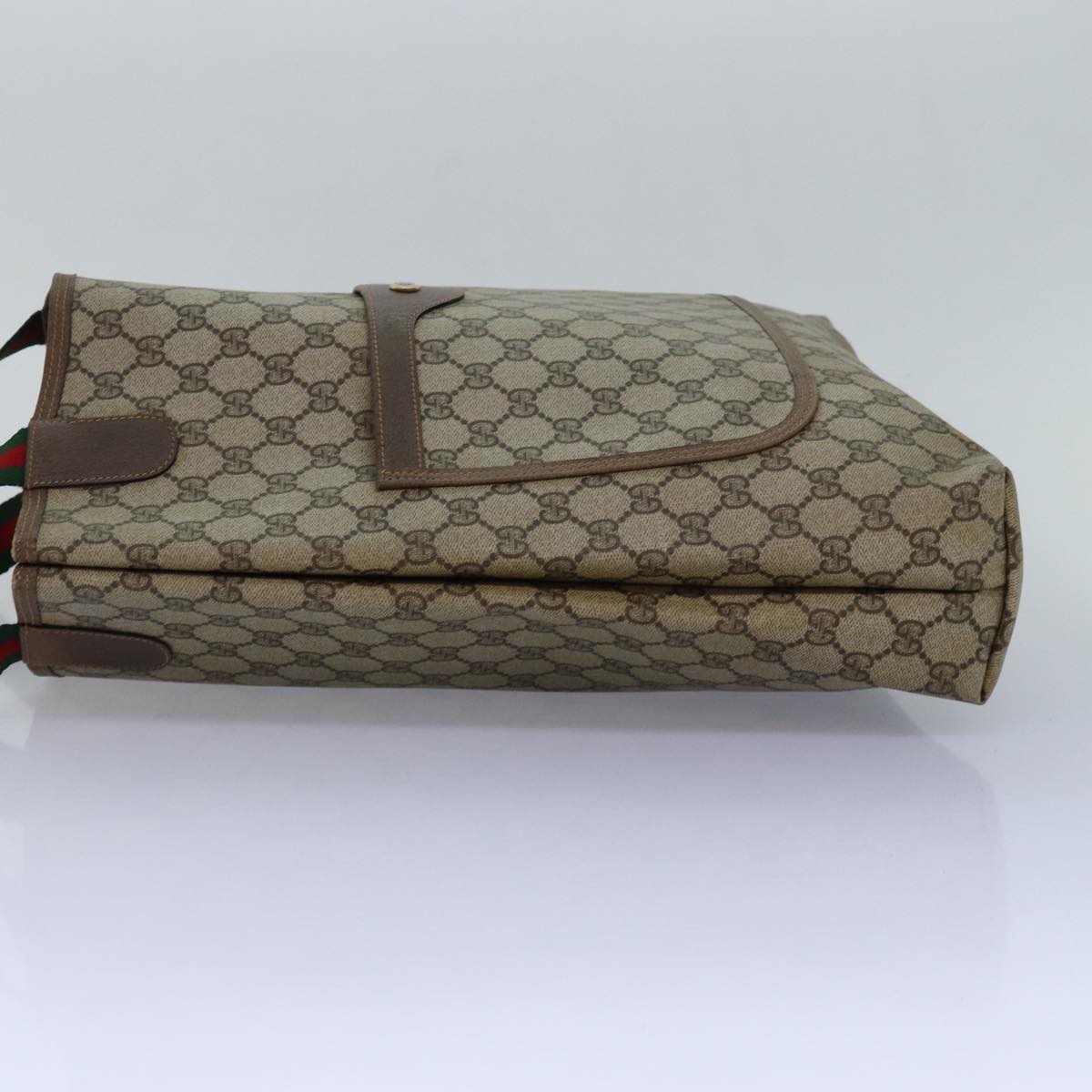 GUCCI GG Supreme Web Sherry Line Tote Bag PVC Leather Beige 39 02 003 83298