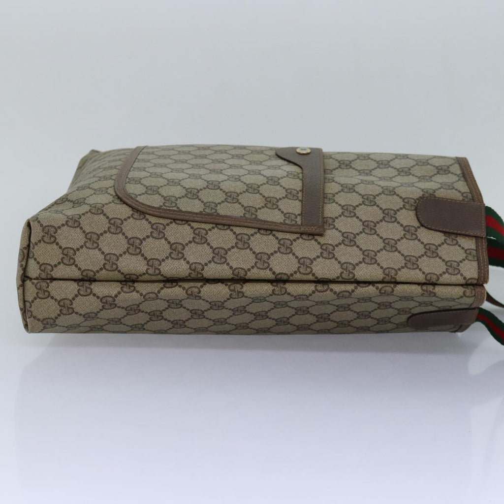 GUCCI GG Supreme Web Sherry Line Tote Bag PVC Leather Beige 39 02 003 83298