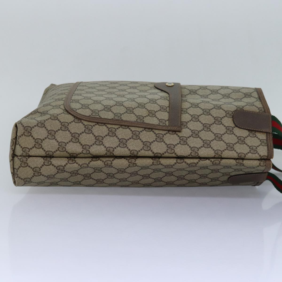 GUCCI GG Supreme Web Sherry Line Tote Bag PVC Leather Beige 39 02 003 83298