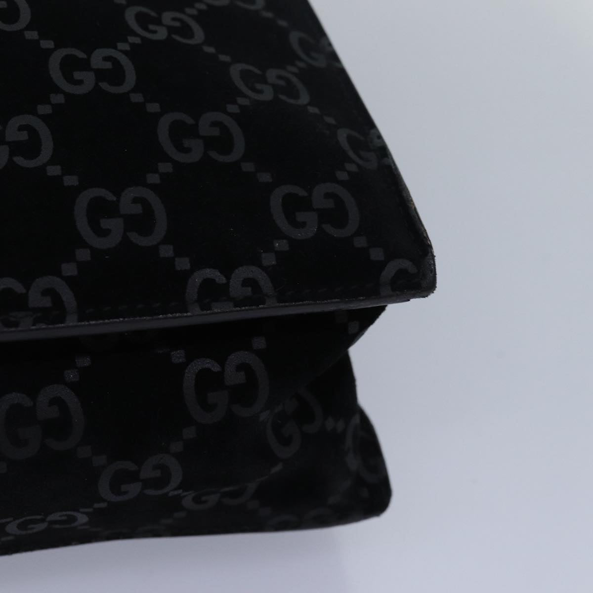 GUCCI GG Canvas Tote Bag Suede Black 002 1052 001998 83300