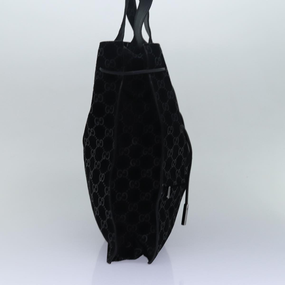 GUCCI GG Canvas Tote Bag Suede Black 002 1052 001998 83300