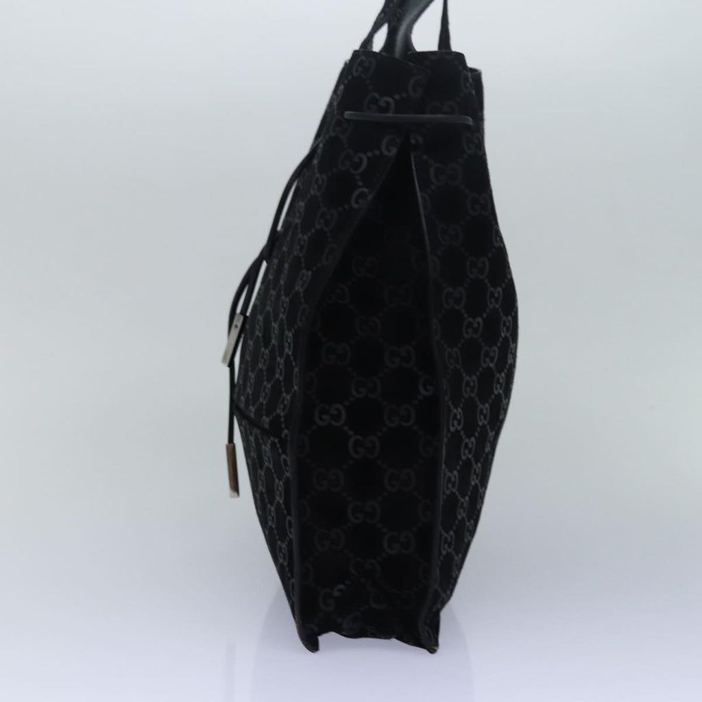 GUCCI GG Canvas Tote Bag Suede Black 002 1052 001998 83300