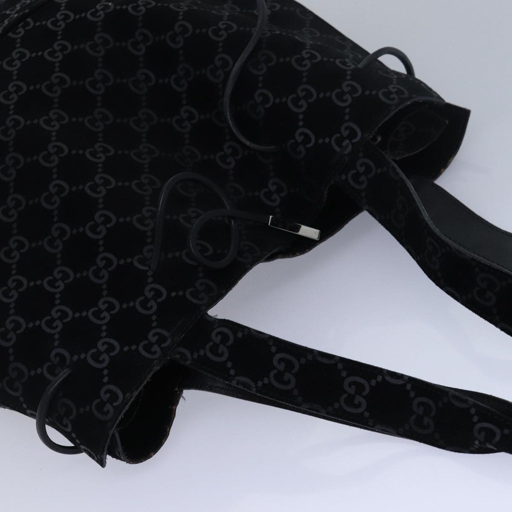 GUCCI GG Canvas Tote Bag Suede Black 002 1052 001998 83300