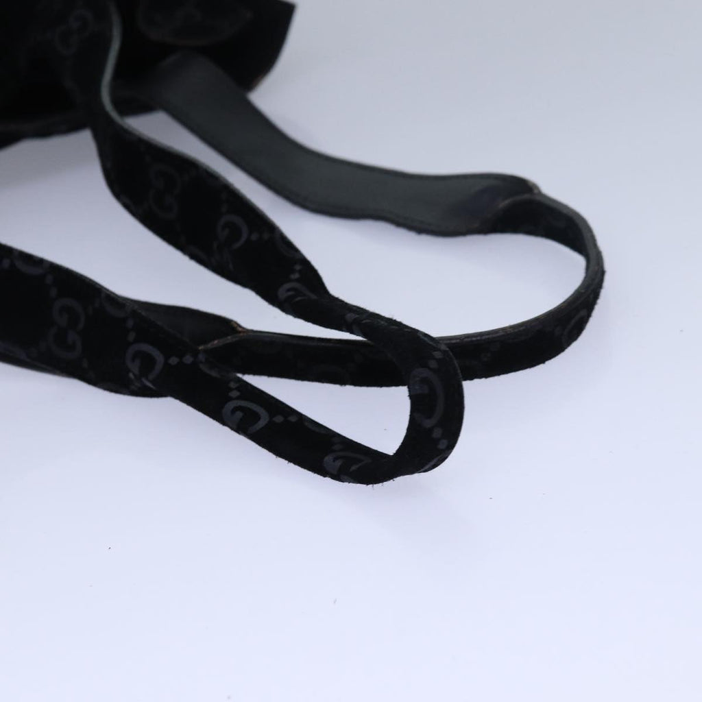 GUCCI GG Canvas Tote Bag Suede Black 002 1052 001998 83300