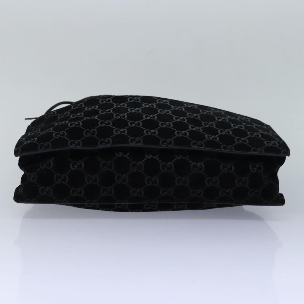GUCCI GG Canvas Tote Bag Suede Black 002 1052 001998 83300